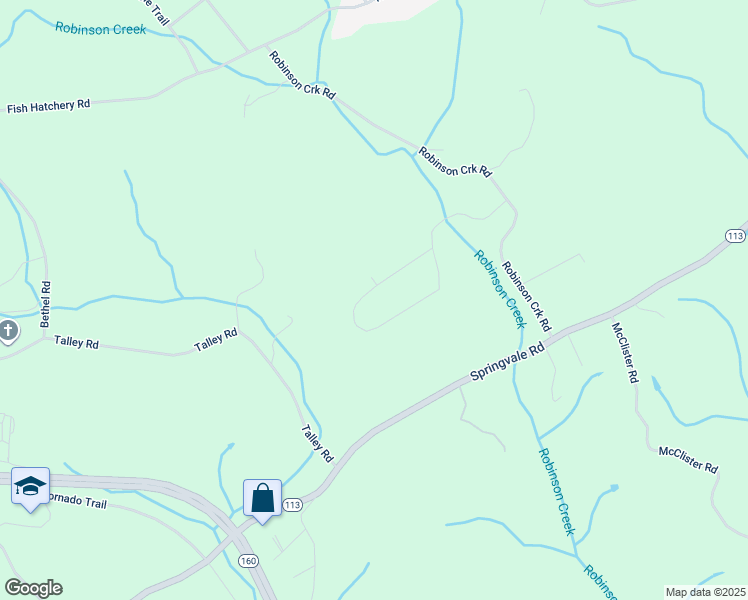map of restaurants, bars, coffee shops, grocery stores, and more near 2585 Robin Circle in Morristown