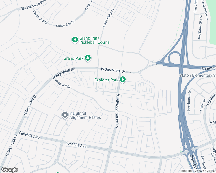 map of restaurants, bars, coffee shops, grocery stores, and more near 635 Grey Saker Street in Las Vegas