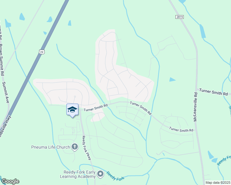 map of restaurants, bars, coffee shops, grocery stores, and more near 104 Holstein Lane in Greensboro