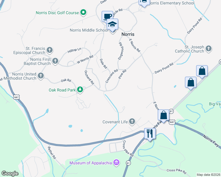 map of restaurants, bars, coffee shops, grocery stores, and more near 132 Pine Road in Clinton