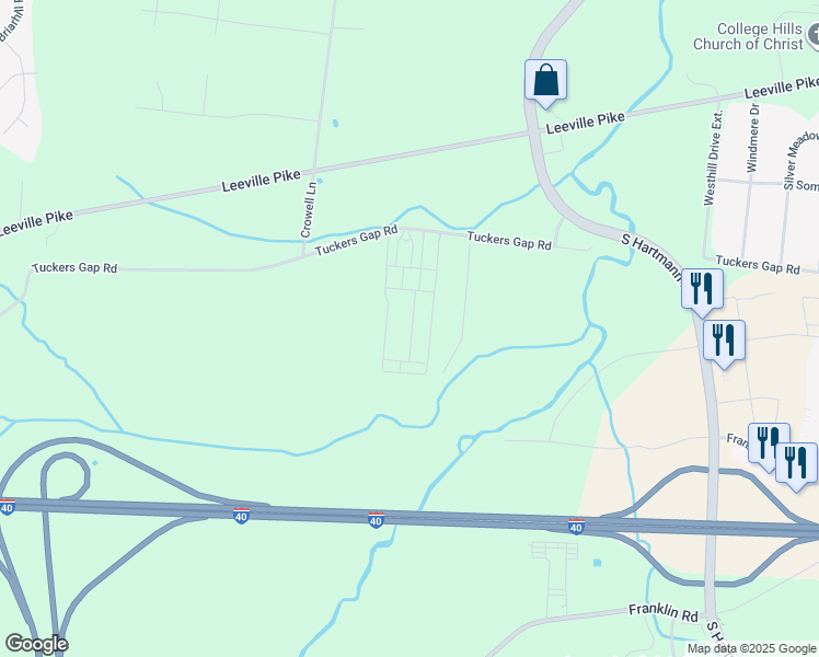 map of restaurants, bars, coffee shops, grocery stores, and more near 1087 Hartmann Plantation Circle in Lebanon
