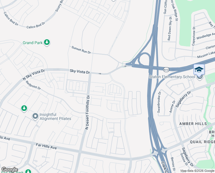 map of restaurants, bars, coffee shops, grocery stores, and more near I-215 West Beltway Trail in Las Vegas
