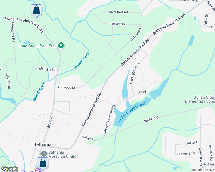 map of restaurants, bars, coffee shops, grocery stores, and more near 2140 Widgeon Court in Winston-Salem