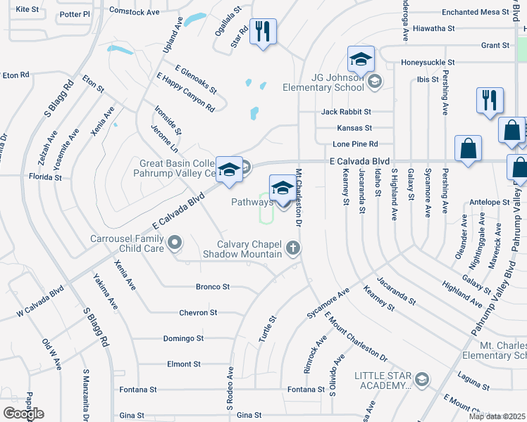 map of restaurants, bars, coffee shops, grocery stores, and more near in Pahrump