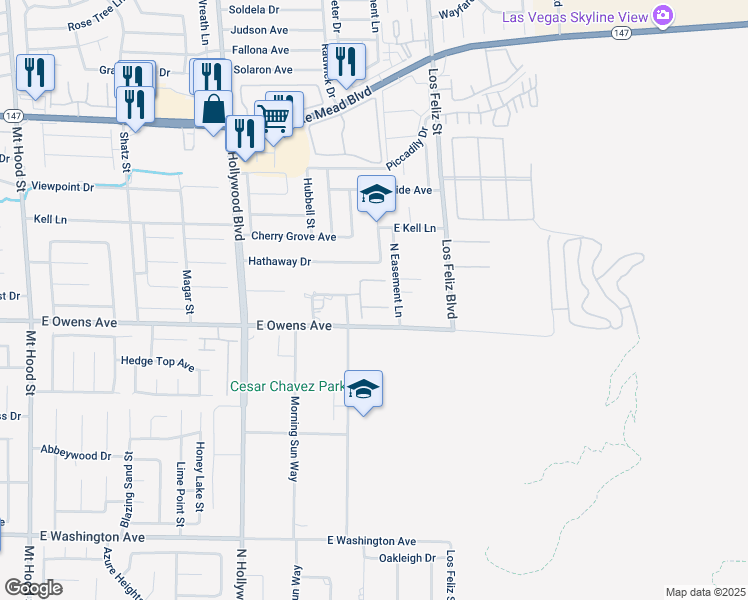 map of restaurants, bars, coffee shops, grocery stores, and more near 6958 Lazy Sunset Court in Las Vegas