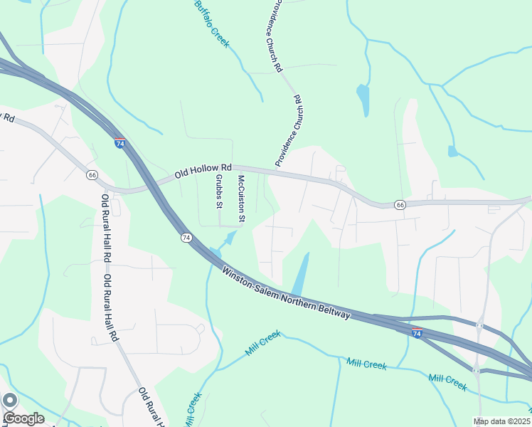 map of restaurants, bars, coffee shops, grocery stores, and more near 1085 Sycamore Ridge Drive in Winston-Salem