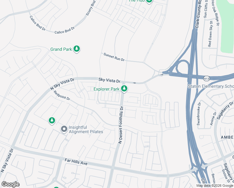map of restaurants, bars, coffee shops, grocery stores, and more near 635 Grey Saker Street in Las Vegas