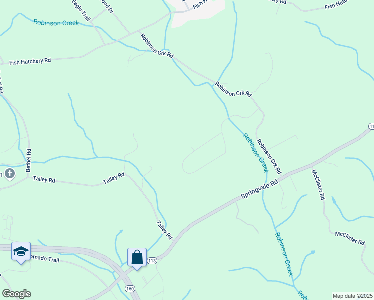 map of restaurants, bars, coffee shops, grocery stores, and more near 2585 Robin Circle in Morristown