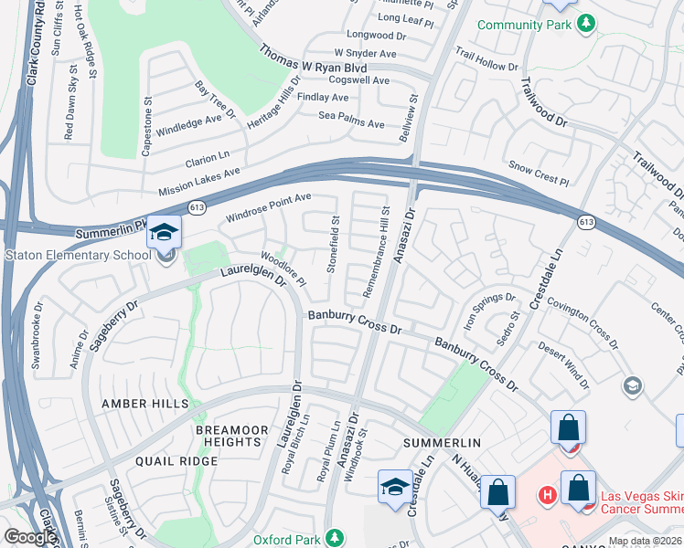 map of restaurants, bars, coffee shops, grocery stores, and more near 1704 Stonefield Street in Las Vegas