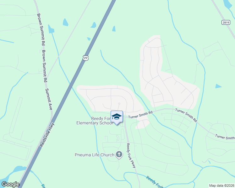 map of restaurants, bars, coffee shops, grocery stores, and more near 5109 Red Poll Drive in Greensboro