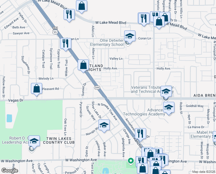 map of restaurants, bars, coffee shops, grocery stores, and more near 3513 Golden Chariot Avenue in Las Vegas