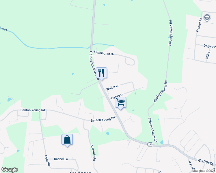 map of restaurants, bars, coffee shops, grocery stores, and more near 1989 Gainesboro Grade in Cookeville