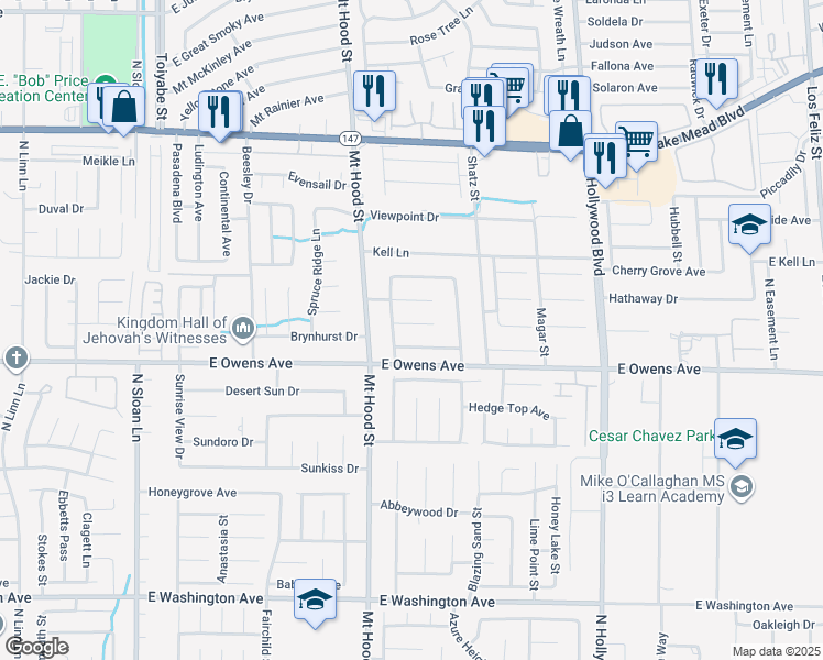map of restaurants, bars, coffee shops, grocery stores, and more near 6373 Enchanting Court in Las Vegas