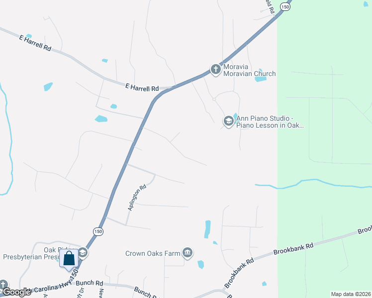 map of restaurants, bars, coffee shops, grocery stores, and more near 2862 Oak Ridge Road in Oak Ridge