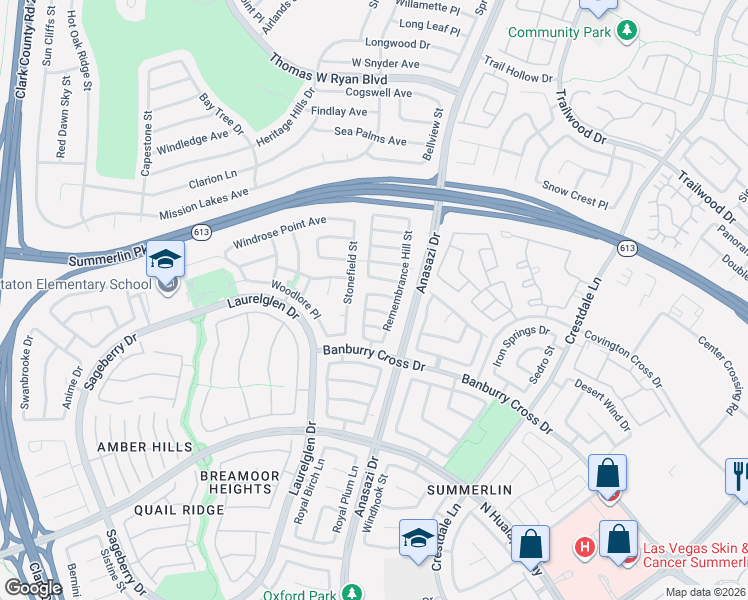 map of restaurants, bars, coffee shops, grocery stores, and more near 10513 Courtney Cove Avenue in Las Vegas