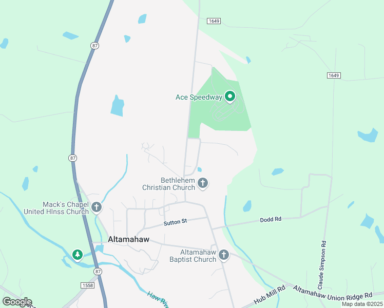 map of restaurants, bars, coffee shops, grocery stores, and more near 3158 Saul Loop Road in Elon