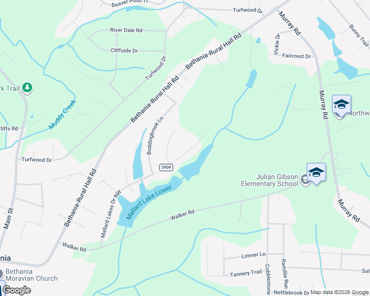 map of restaurants, bars, coffee shops, grocery stores, and more near 1845 Mallard Lakes Drive in Winston-Salem