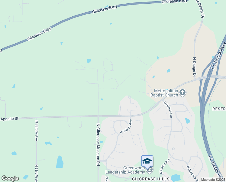 map of restaurants, bars, coffee shops, grocery stores, and more near 2322 West 30th Street North in Tulsa