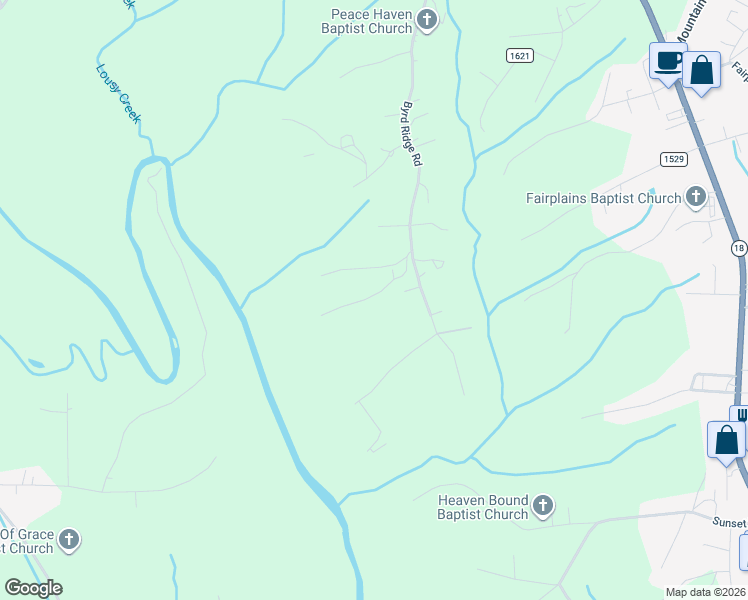 map of restaurants, bars, coffee shops, grocery stores, and more near 239 Byrd Circle in North Wilkesboro