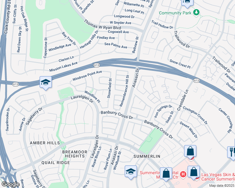map of restaurants, bars, coffee shops, grocery stores, and more near 10513 Courtney Cove Avenue in Las Vegas