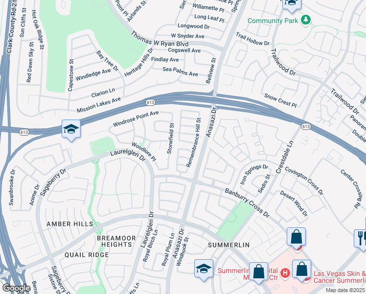 map of restaurants, bars, coffee shops, grocery stores, and more near 10513 Courtney Cove Avenue in Las Vegas