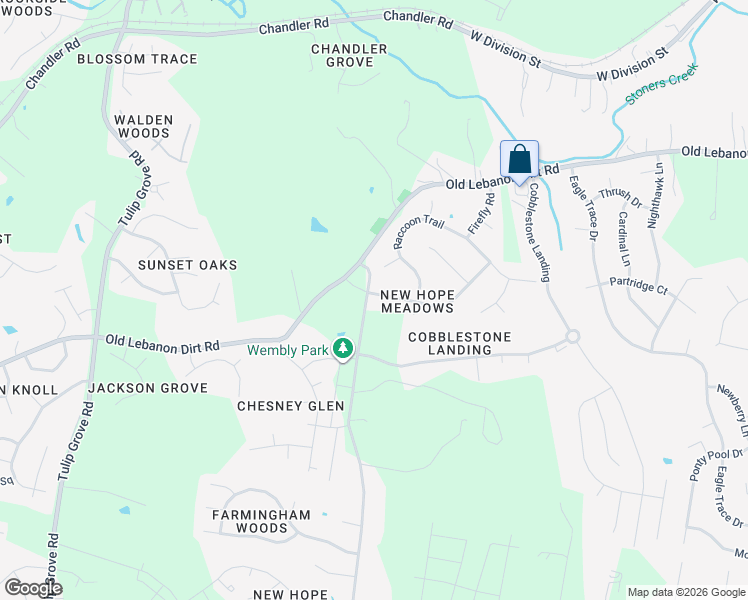map of restaurants, bars, coffee shops, grocery stores, and more near 4100 New Hope Meadow Road in Nashville