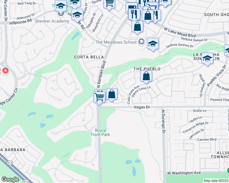map of restaurants, bars, coffee shops, grocery stores, and more near 1708 Sky of Red Drive in Las Vegas