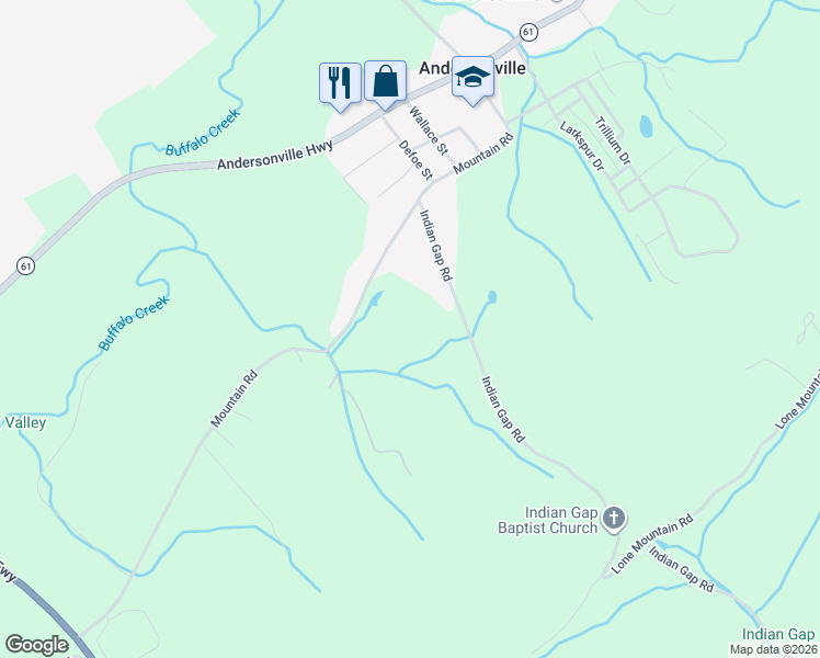 map of restaurants, bars, coffee shops, grocery stores, and more near 1648 Mountain Rd in Andersonville