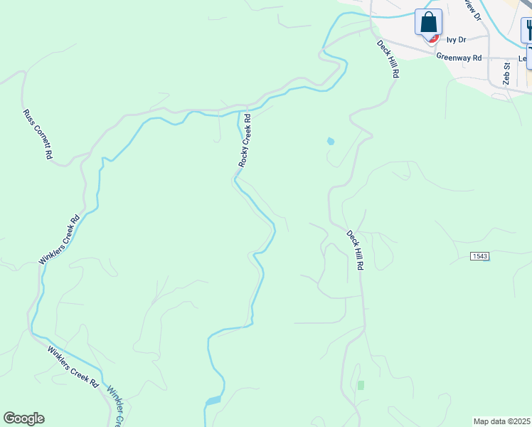 map of restaurants, bars, coffee shops, grocery stores, and more near 503 Rocky Creek Rd in Boone