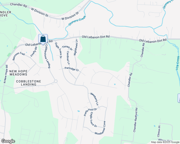 map of restaurants, bars, coffee shops, grocery stores, and more near 203 Chateau Court in Mt. Juliet