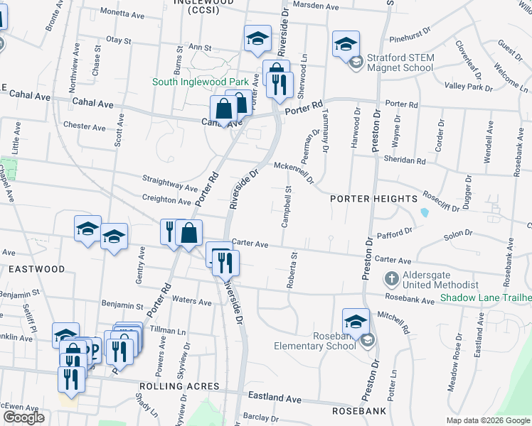 map of restaurants, bars, coffee shops, grocery stores, and more near 1406 Campbell Circle in Nashville