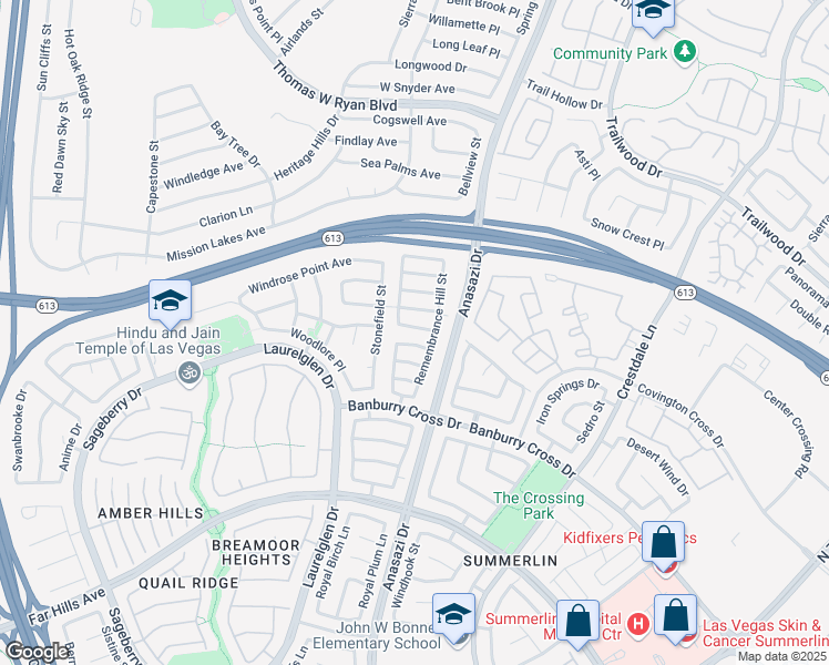 map of restaurants, bars, coffee shops, grocery stores, and more near 10513 Courtney Cove Avenue in Las Vegas