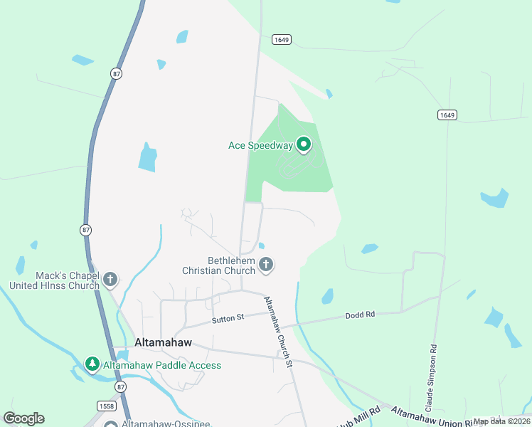 map of restaurants, bars, coffee shops, grocery stores, and more near 3158 Saul Loop Road in Elon
