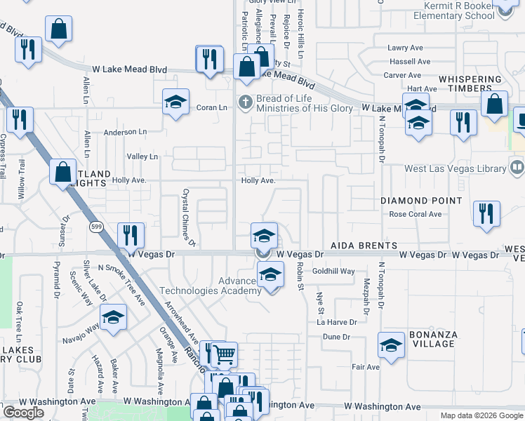 map of restaurants, bars, coffee shops, grocery stores, and more near 1801 Wild Jan Drive in Las Vegas