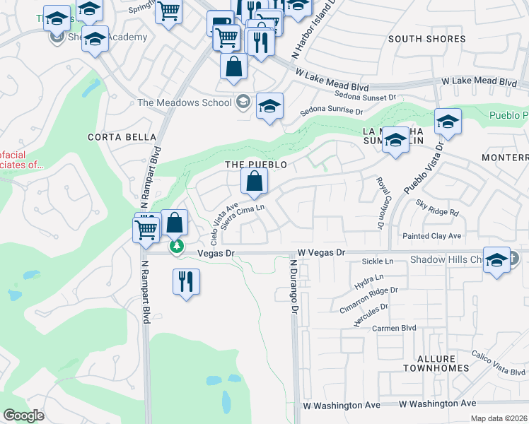 map of restaurants, bars, coffee shops, grocery stores, and more near 1713 Plata Pico Drive in Las Vegas