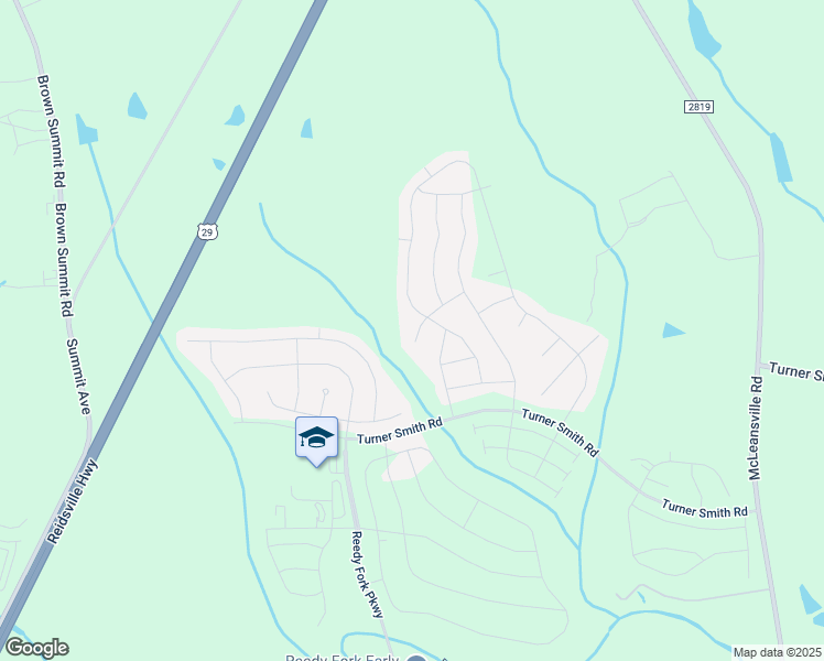 map of restaurants, bars, coffee shops, grocery stores, and more near 109 Aden Place in Greensboro