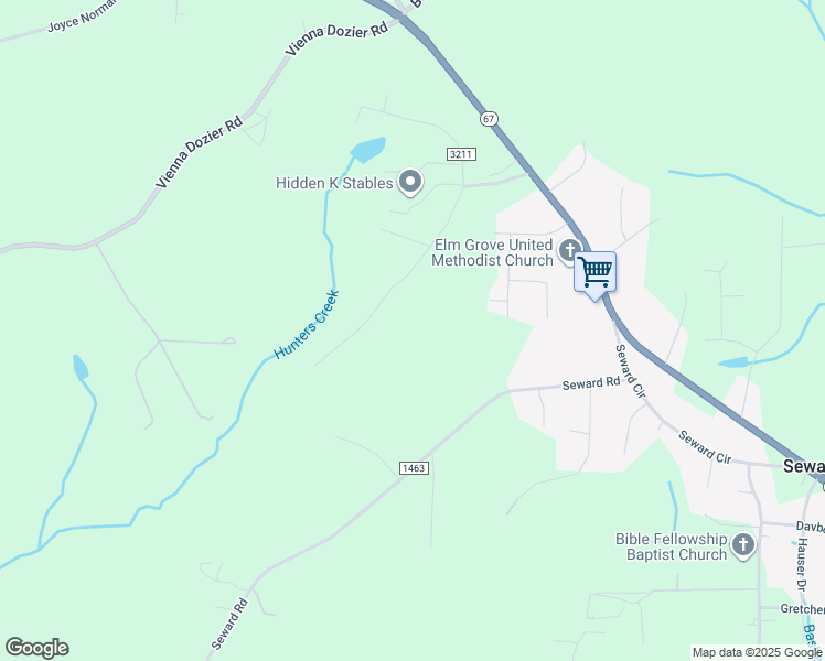 map of restaurants, bars, coffee shops, grocery stores, and more near 4868-4980 Montford Road in Pfafftown