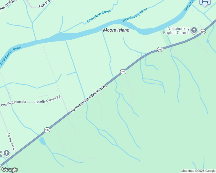 map of restaurants, bars, coffee shops, grocery stores, and more near 551 Governor John Sevier Highway in Jonesborough