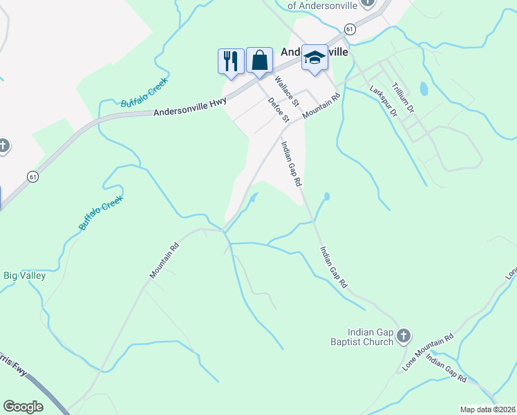 map of restaurants, bars, coffee shops, grocery stores, and more near 1648 Mountain Road in Andersonville