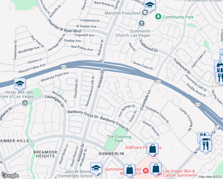 map of restaurants, bars, coffee shops, grocery stores, and more near in Las Vegas