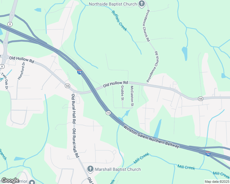 map of restaurants, bars, coffee shops, grocery stores, and more near 884 Old Hollow Road in Winston-Salem