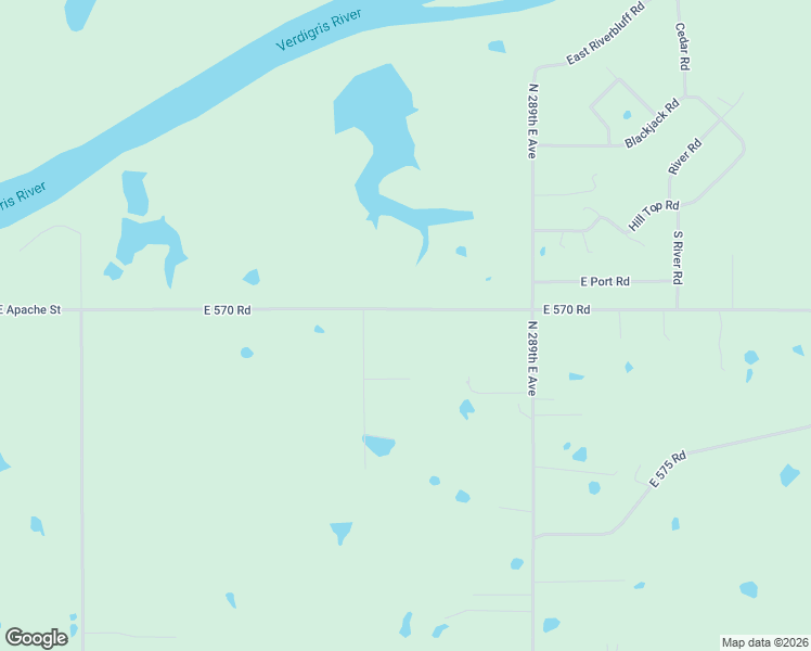 map of restaurants, bars, coffee shops, grocery stores, and more near 9616 East 570 Road in Catoosa