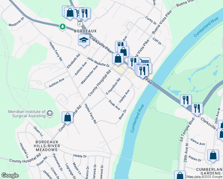 map of restaurants, bars, coffee shops, grocery stores, and more near 3198 Esther Avenue in Nashville