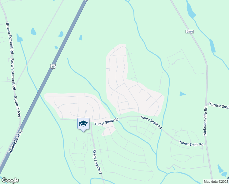 map of restaurants, bars, coffee shops, grocery stores, and more near 109 Aden Place in Greensboro