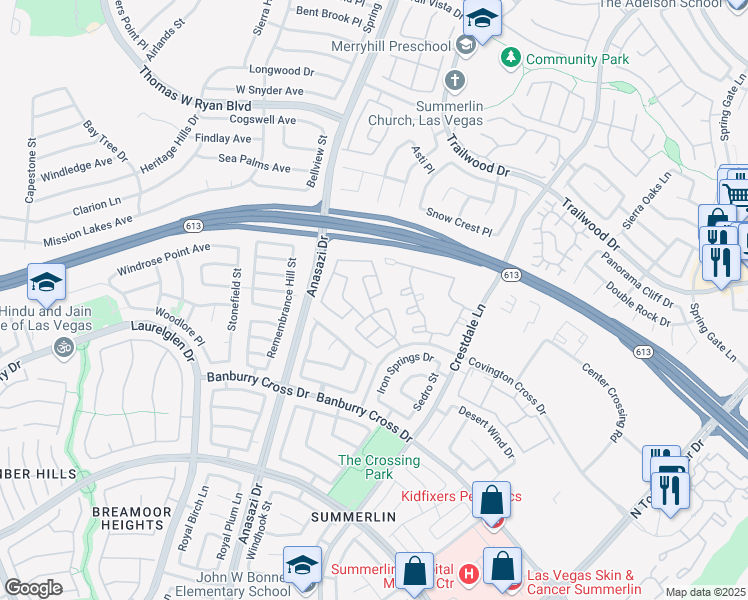 map of restaurants, bars, coffee shops, grocery stores, and more near 10317 Poston Lane in Las Vegas