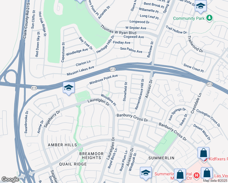 map of restaurants, bars, coffee shops, grocery stores, and more near 10704 Huntington Hills Drive in Las Vegas