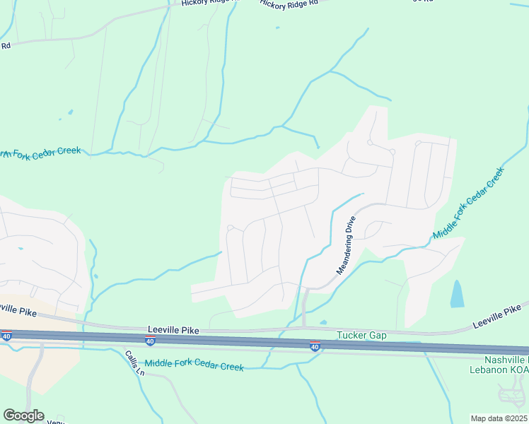 map of restaurants, bars, coffee shops, grocery stores, and more near 1363 Whispering Oaks Drive in Lebanon