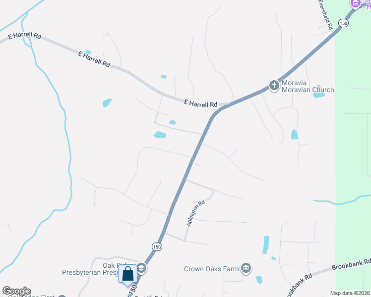 map of restaurants, bars, coffee shops, grocery stores, and more near 2845-2855 Oak Ridge Road in Oak Ridge