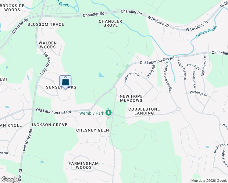 map of restaurants, bars, coffee shops, grocery stores, and more near 4100 New Hope Meadow Road in Nashville