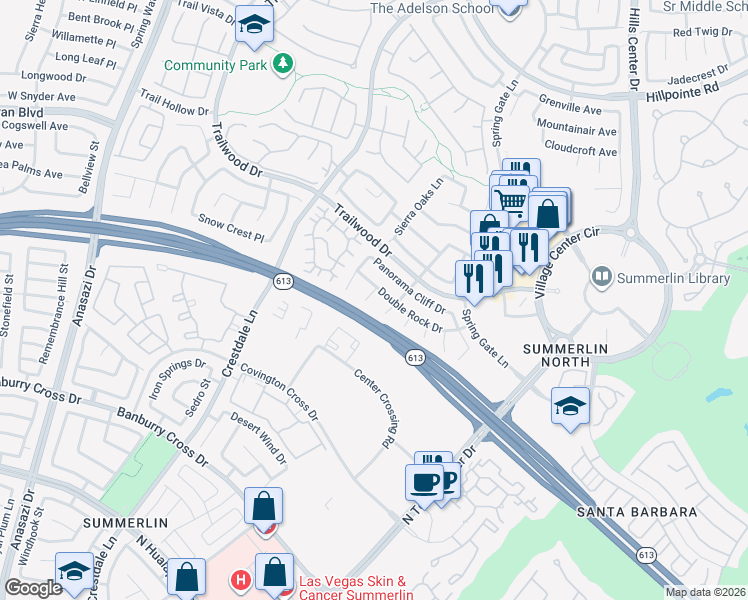map of restaurants, bars, coffee shops, grocery stores, and more near 1812 Nevada Falls Court in Las Vegas